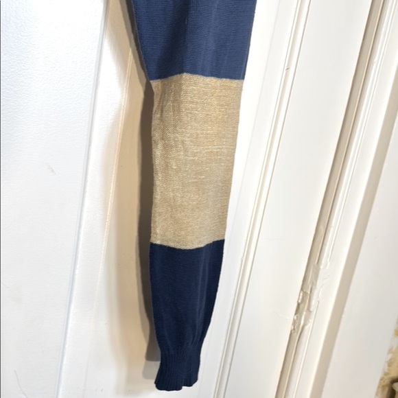 Lafayette 148 New York Blue and Cream Striped Sweater - Picture 5 of 6